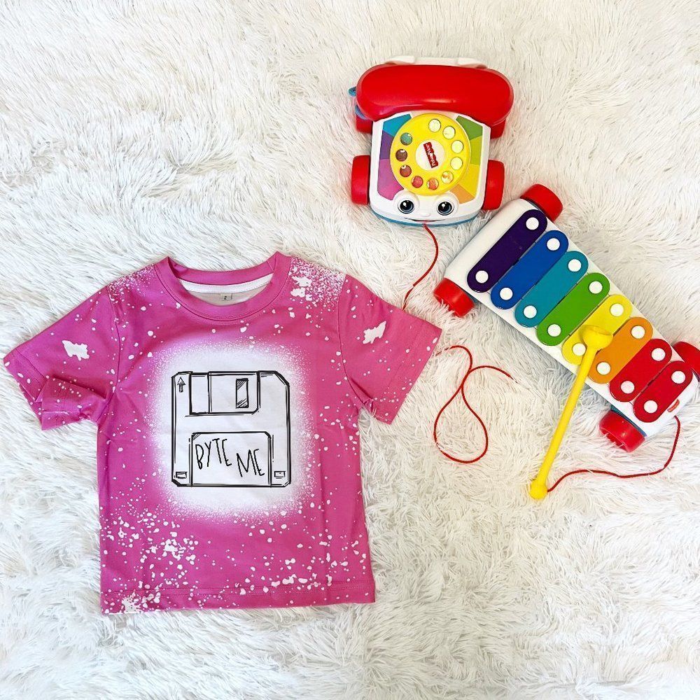 Byte me Sketch Hand crafted Kids Graphic Tee